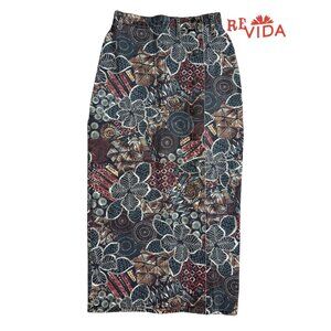 Rare Vintage Nikki Lee California Denim Floral Skirt